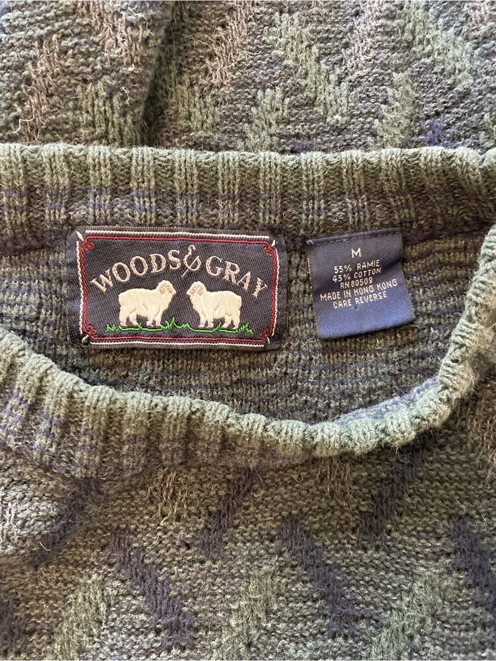 Vintage Woods & Gray Men’s Knit Green Sweater M